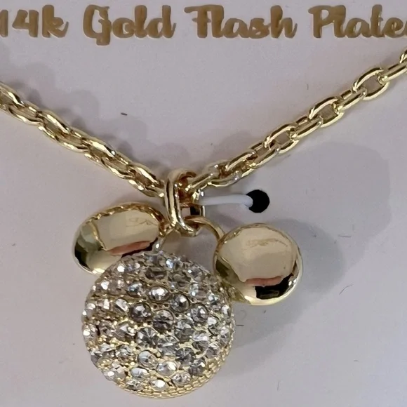 Disney "Mickey Mouse" 14K Gold Flash Plated Pendant Necklace - Picture 7 of 8